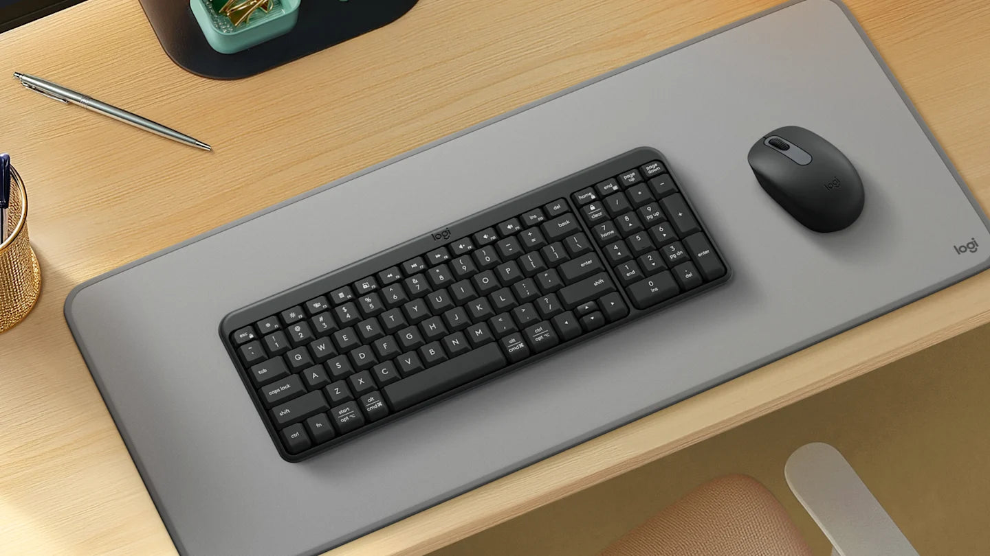 Logitech MK250 Compact Bluetooth Wireless Combo, Keyboard & Mouse, English/Arabic - Graphite Logitech MK250 Compact Bluetooth Wireless Combo, Keyboard & Mouse, English/Arabic - Graphite